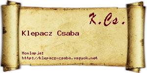 Klepacz Csaba névjegykártya