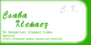 csaba klepacz business card